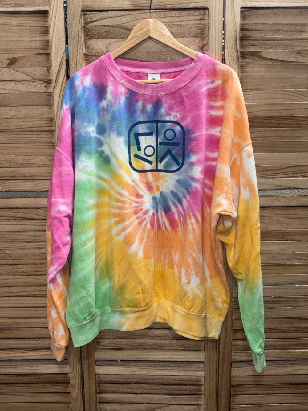 Custom Rainbow Tie Dye Crewneck Sweatshirt 2XL